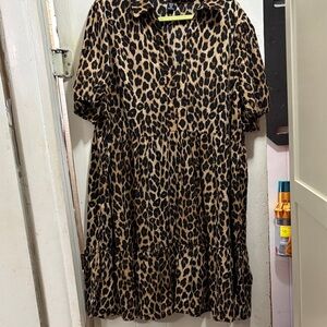 SHEIN Animal Print Midi Dress